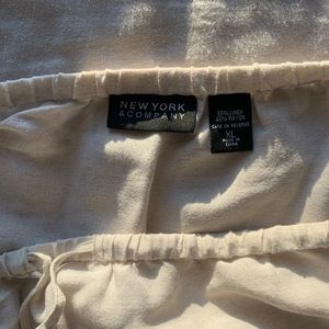 New York & Company Cream Linen MIDI Skirt